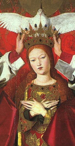CHARONTON, Enguerrand The Coronation of the Virgin, detail: the Virgin jkh china oil painting image